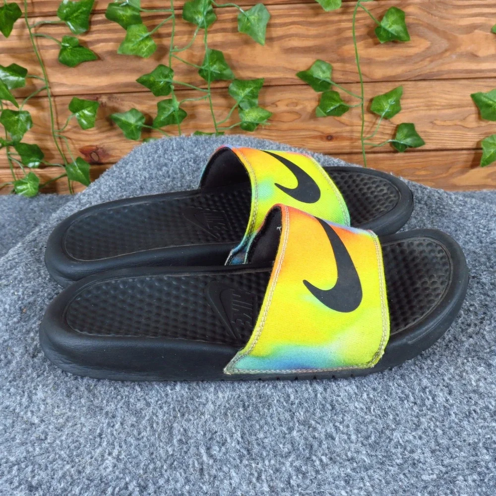 Nike Benassi JDI Print Men Slide Sandals Size 6 Casual Beach Tie‎ Dye Multi